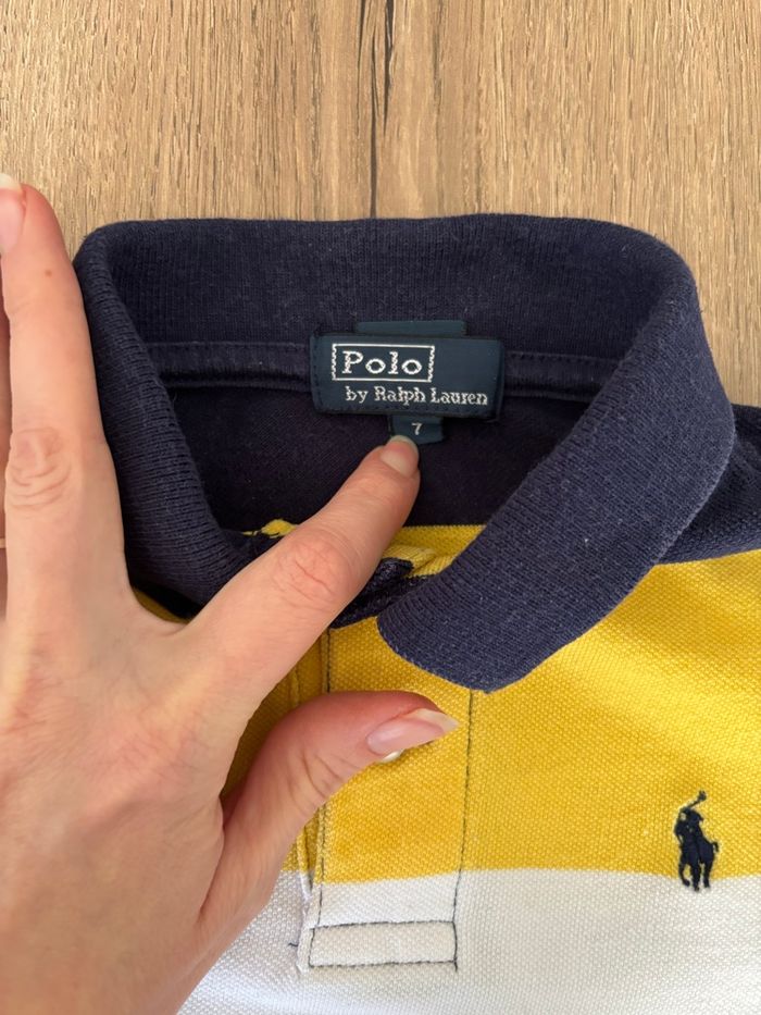 Polo Youth Multi-Color Short Sleeve Striped | Ralph Lauren ~ logo brodé | Enfant garçon 7 ans - photo numéro 2