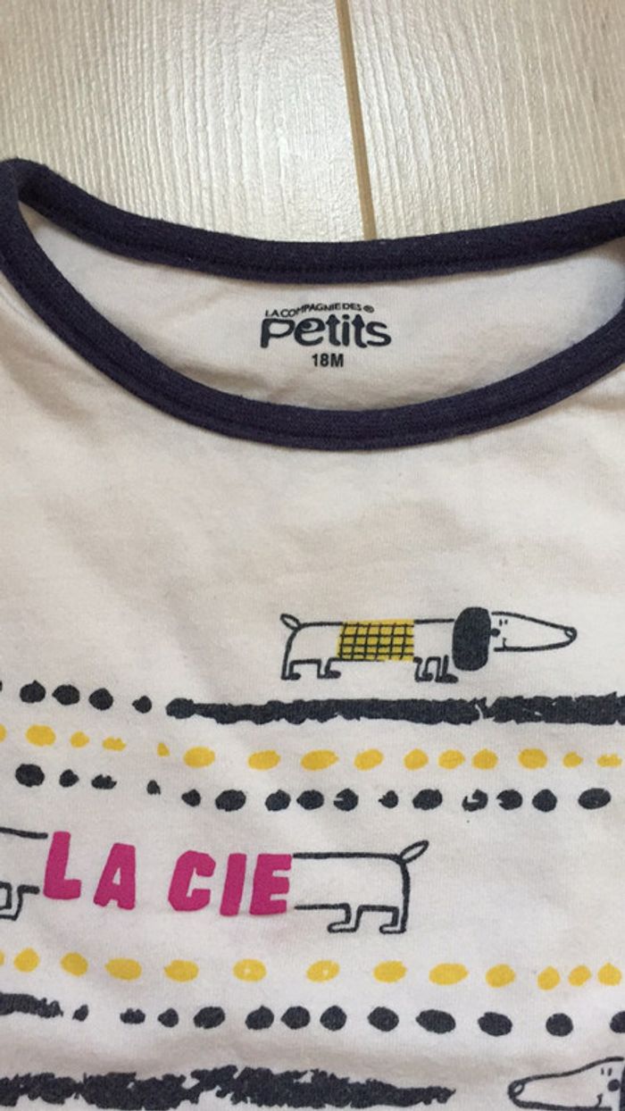 Tee shirt la compagnie des petits 18 mois jaune et bleu - photo numéro 2