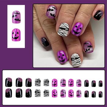 🎃 Faux ongles Halloween "Mini Monstres" – 24 pièces pour un look fun & terrifiant ! 💅👻