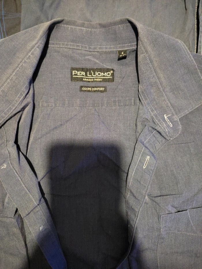 Lots chemises manches courtes bleues taille xl 42 - photo numéro 2