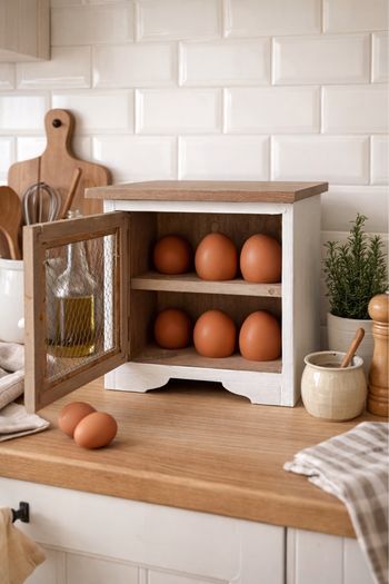 Placard à œufs en bois blanc