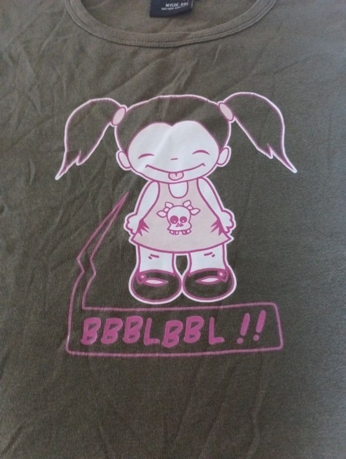Tee shirt court manches courtes Mystic Girls taille 14 ans rétro vintage manga - photo numéro 2
