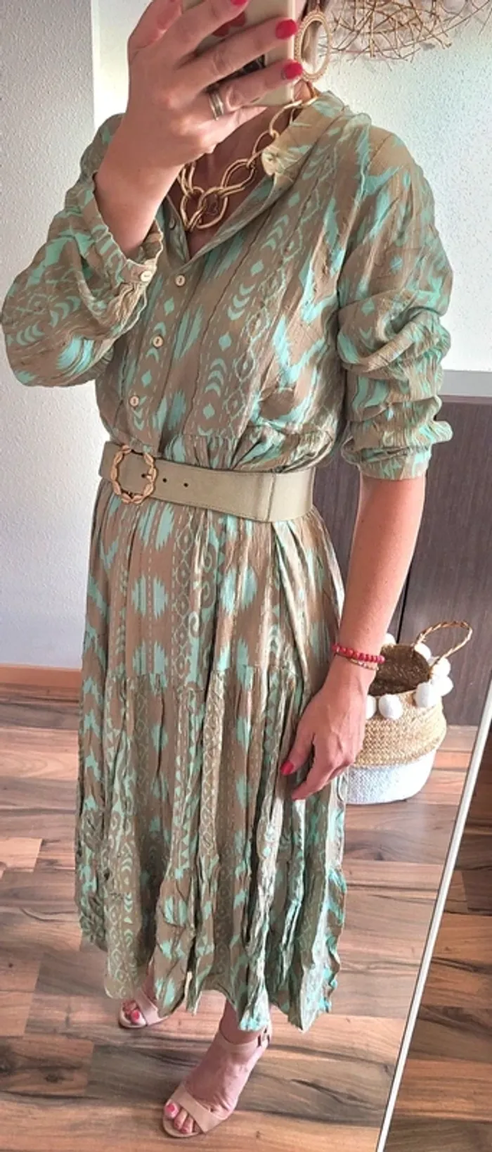 Robe longue ample - Vert d'eau - Neuve avec étiquette - Plusieurs tailles disponibles - photo numéro 8