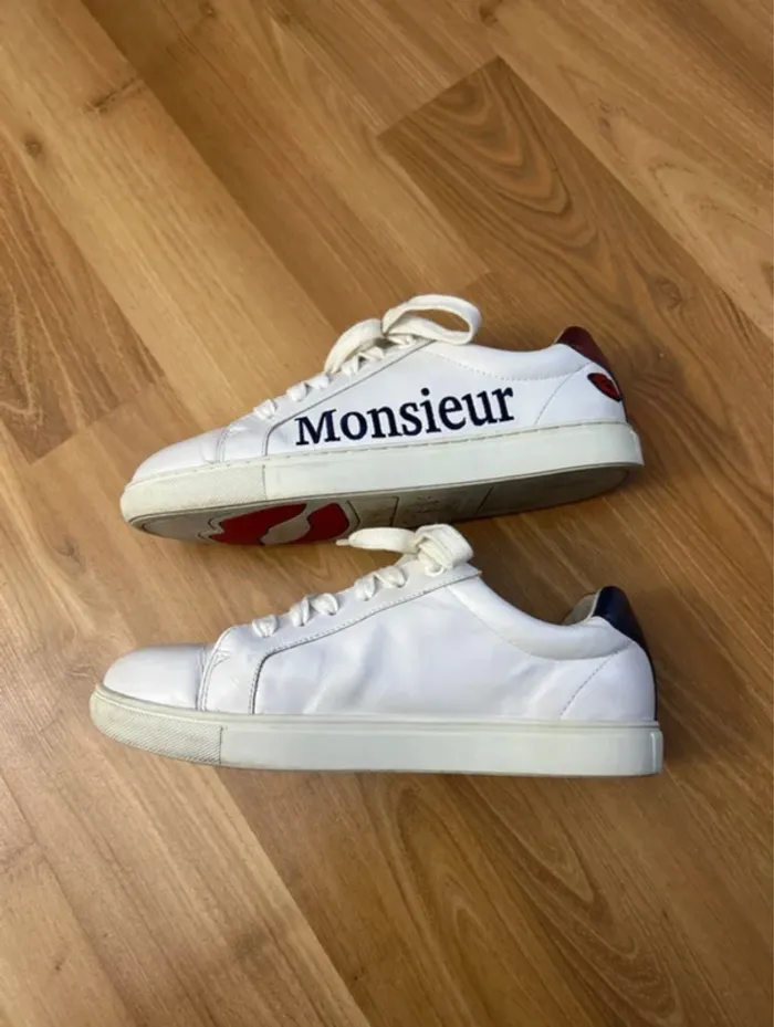 Bons baisers de Paname baskets blanches en 38 brodées Madame Monsieur - photo numéro 3