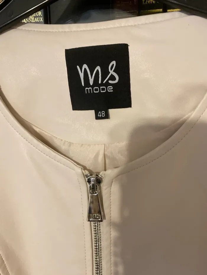 superbe veste simili cuir écru 46 M&S mode - photo numéro 4