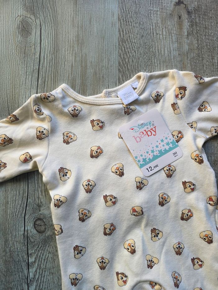 Pyjama disney tic et tac avec bavoir 3 mois neuf - photo numéro 4