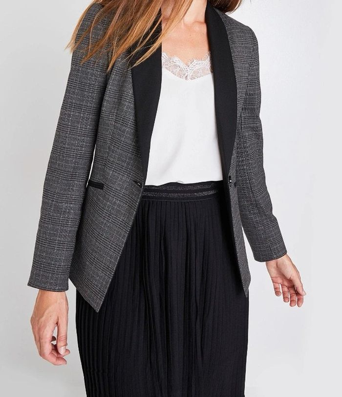 Blazer à carreaux gris - Grain de malice - photo numéro 3
