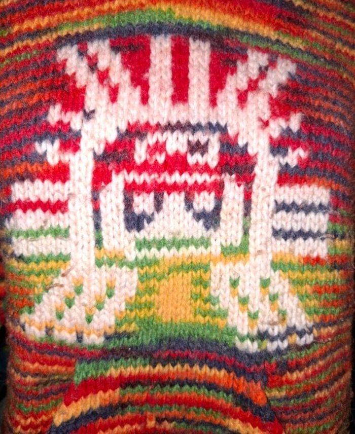 Pull / Sweat à Capuche Andin / Péruvien - Grosse Maille Multicolore (Arc-en-ciel) - photo numéro 2