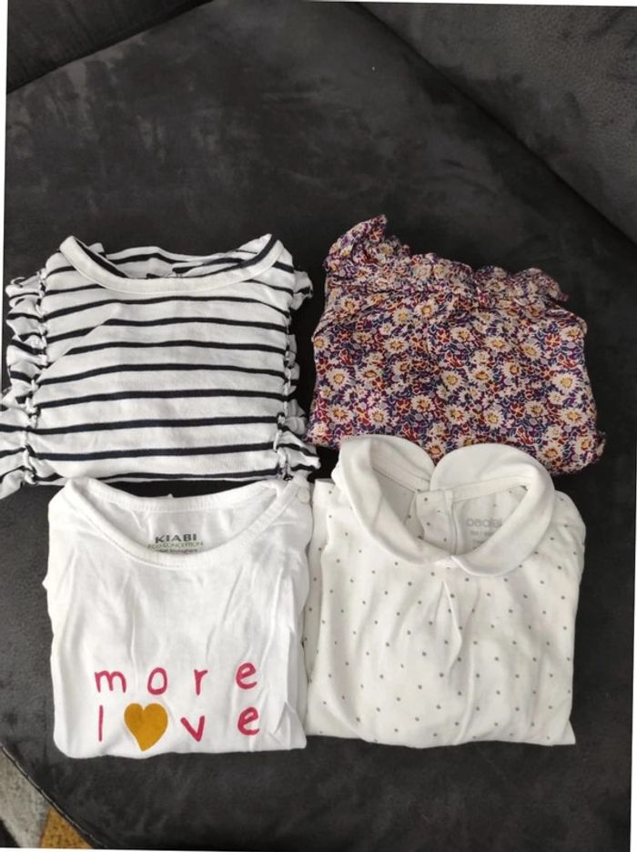 Lot de 4 tee-shirts manches longues 6 mois