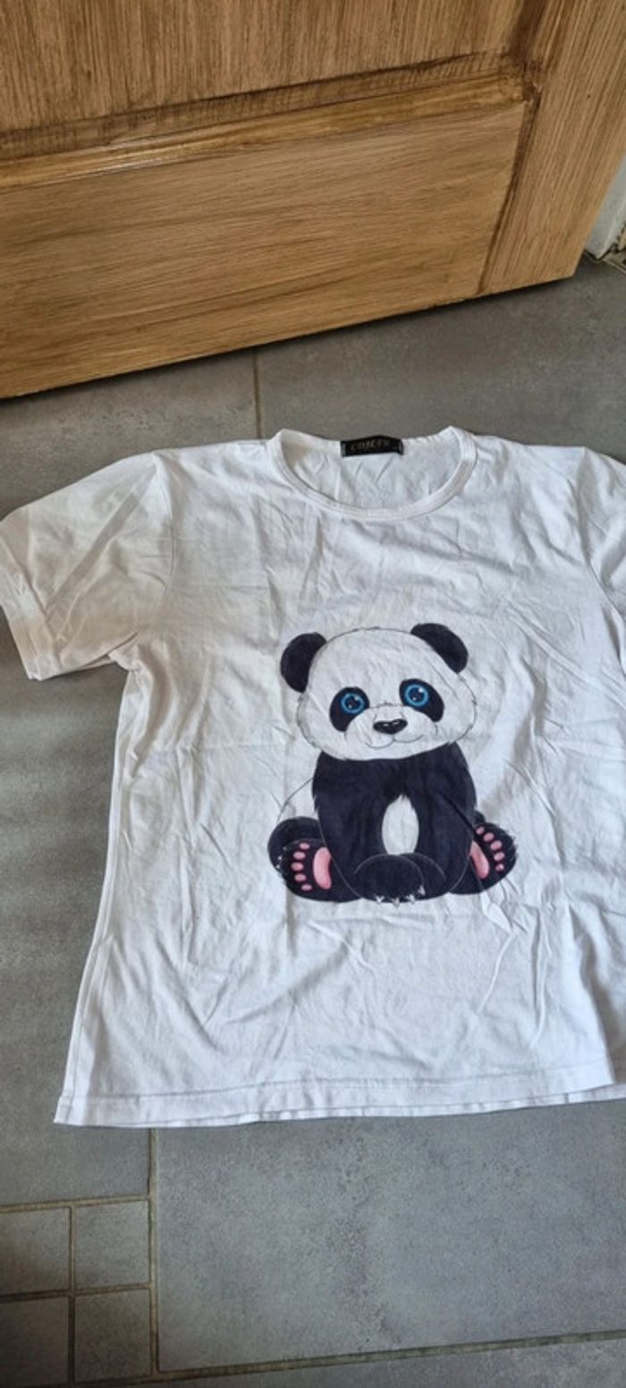 T shirt blanc Panda - photo numéro 2