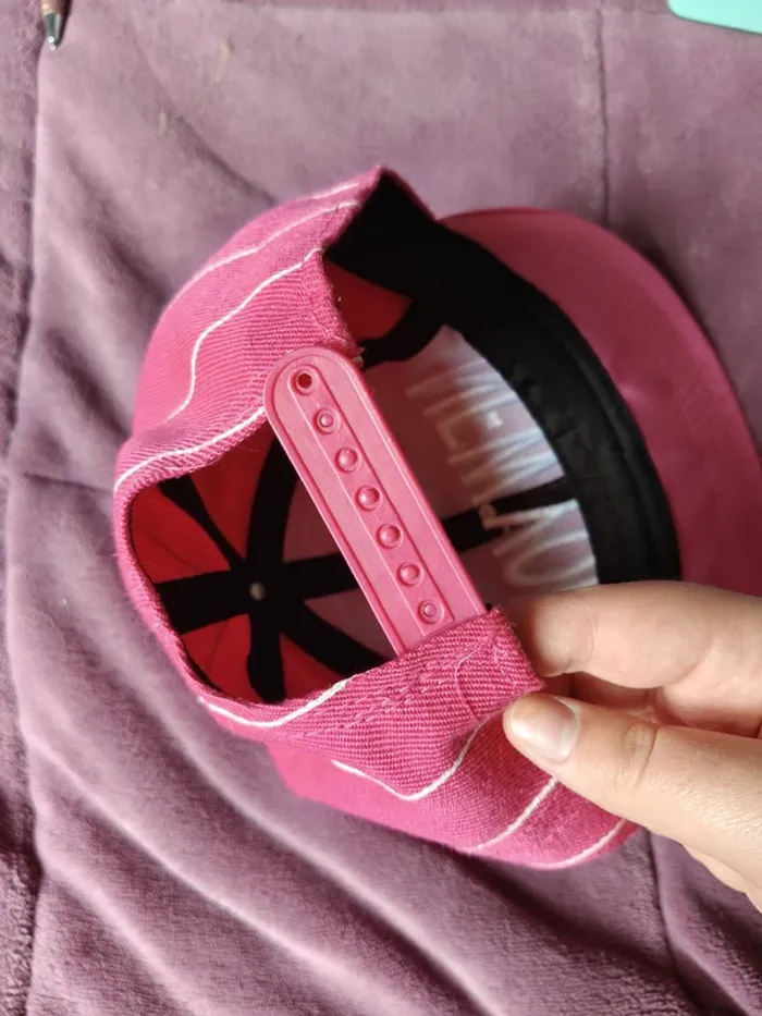 Casquette rose fushia "New York" à rayures réglable TU - photo numéro 2