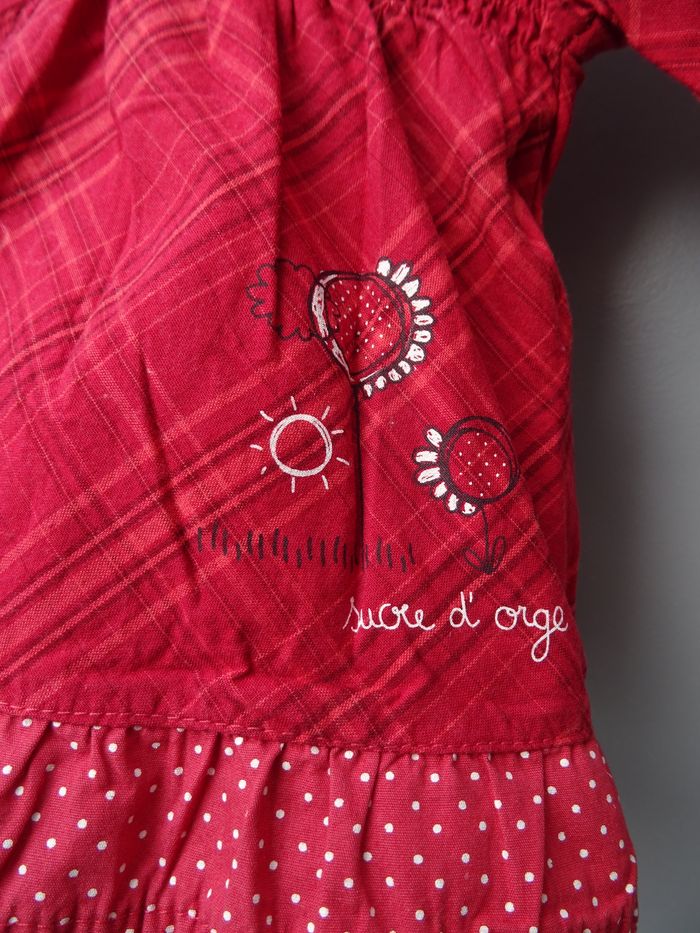 Blouse rouge manches longues 6 mois - photo numéro 3