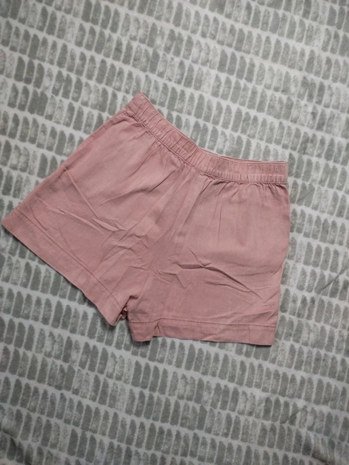 Short rose ajusté à pinces taille haute élastique Mango taille 38 - photo numéro 4