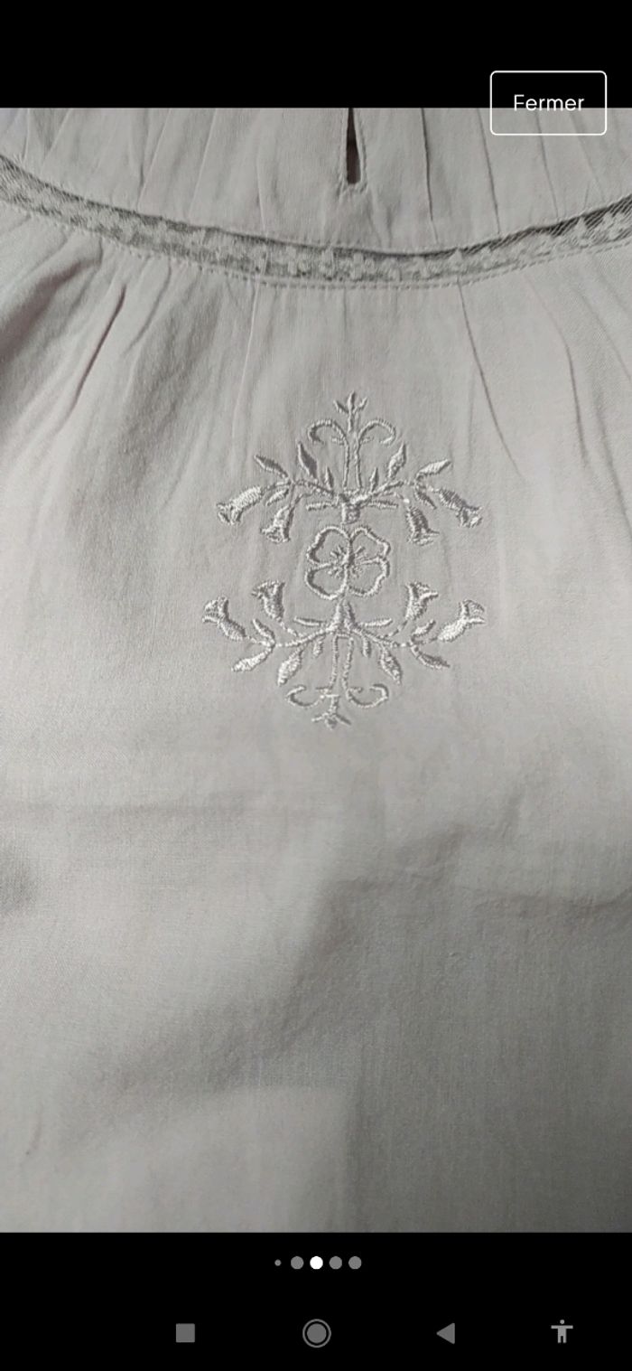 blouse Tunique couleur lilas avec broderie 10 ans Cyrillus - photo numéro 4