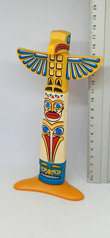 Totem indien avec couleurs et socle playmobil