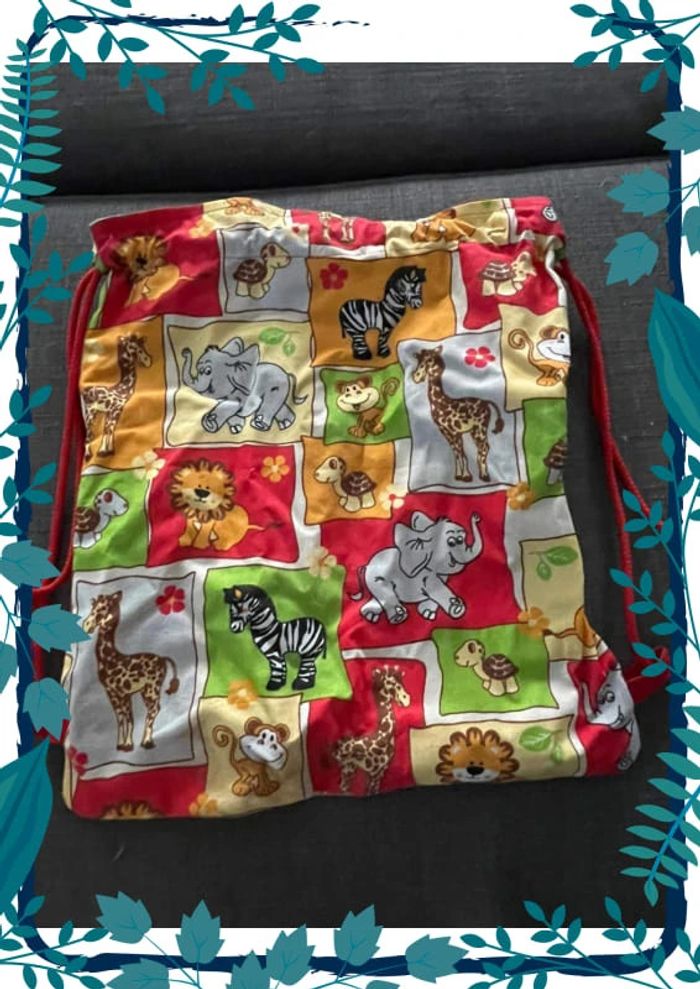 Petit sac en toile motif jungle - photo numéro 2