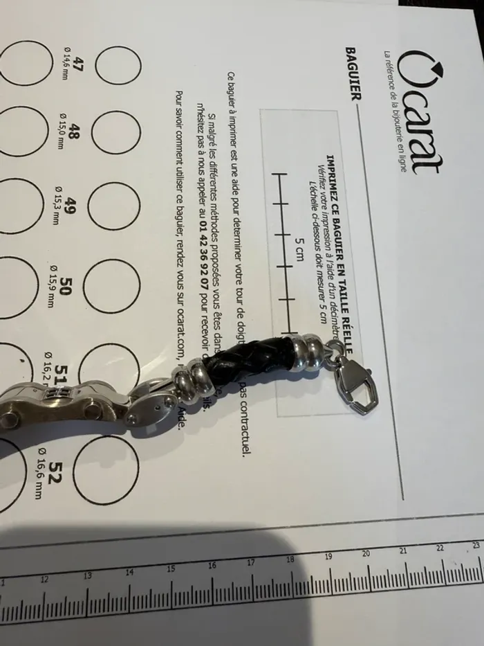 Bracelet cuir acier avec cristaux noir - photo numéro 7