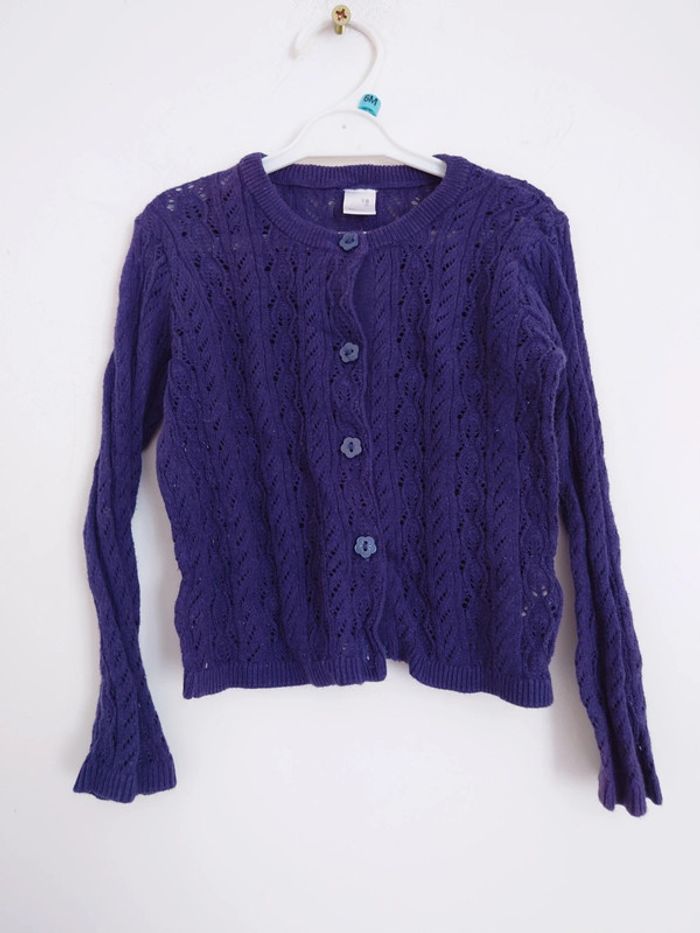 Mignon petit gilet violet en dentelle taille 18 mois - dressing trié par tailles