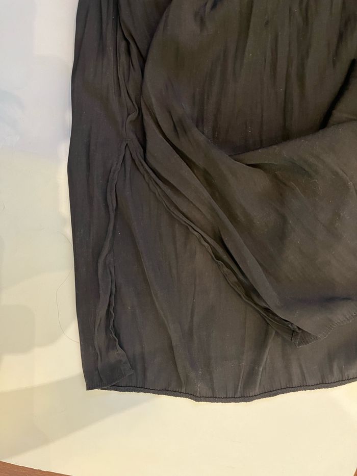 Pantalon plissé noir extra large effet jupe uniqlo taille L - photo numéro 5
