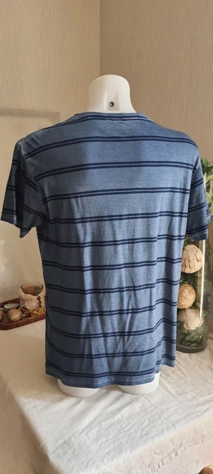 Tee-shirt homme bleu rayé "TEX" taille XL - photo numéro 4