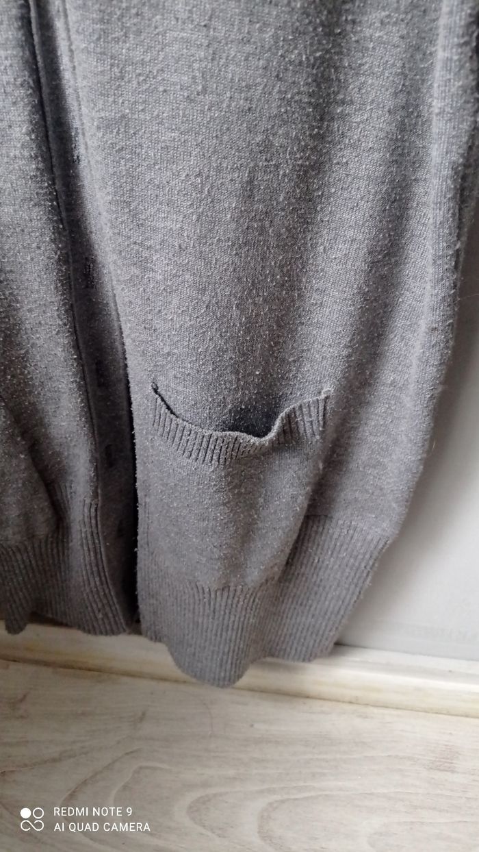 Gilet long gris taille S,bon état. - photo numéro 2