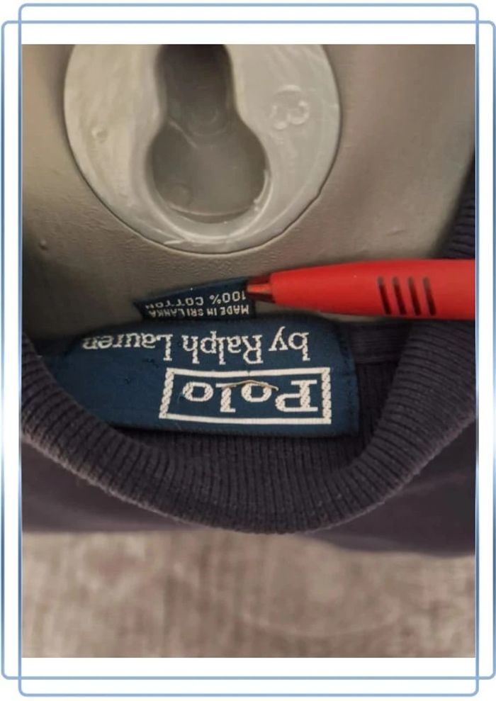 Polo Ralph lauren bleu foncé - taille L - brodé - 100% coton (29) - photo numéro 7