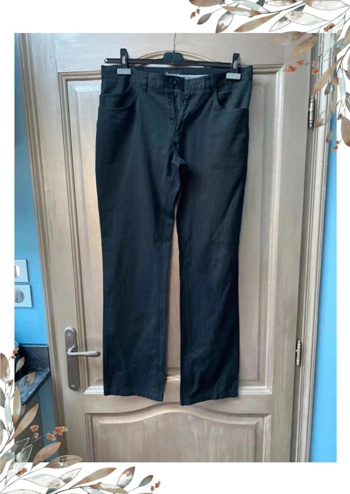 Pantalon noir rayés blanc Brice taille 42
