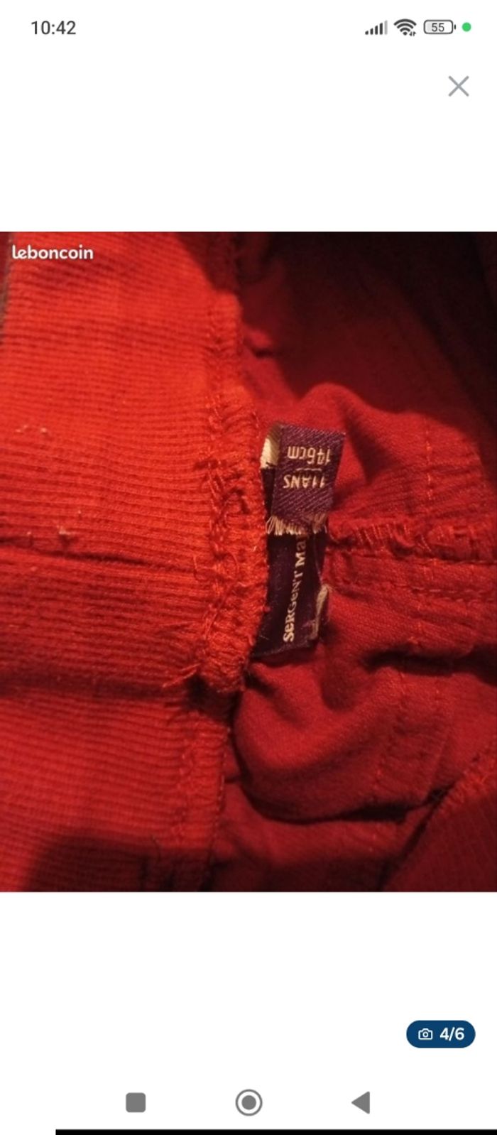 Pantalon velours sergent major - photo numéro 4