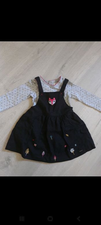 Ensemble robe salopette renard et t-shirt Catimini 18 mois