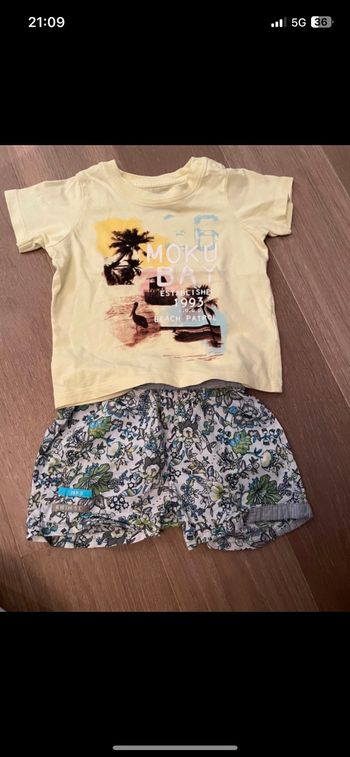 Ensemble tee shirt short garcon