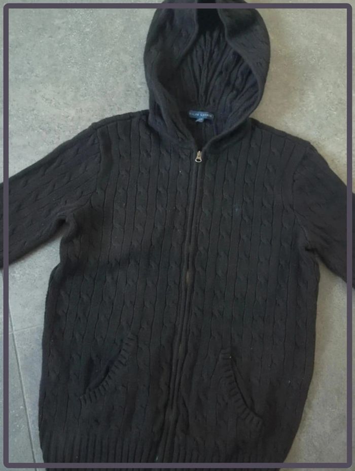 Sweat à capuche zippé torsadé femme Ralph Lauren taille M - photo numéro 2