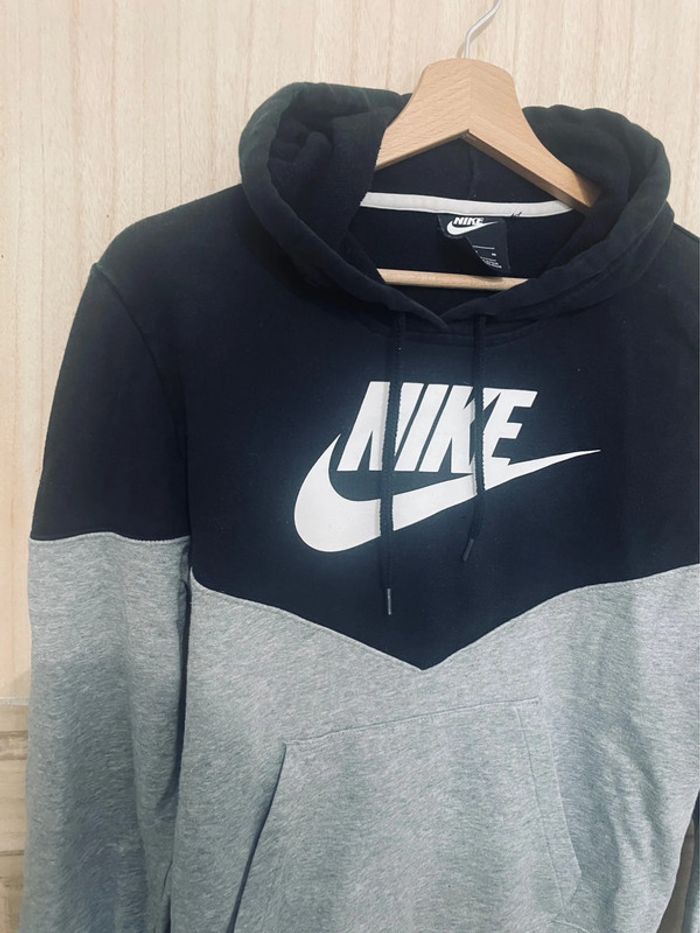 Sweat Nike unisexe à capuche gris et noir - M - photo numéro 2