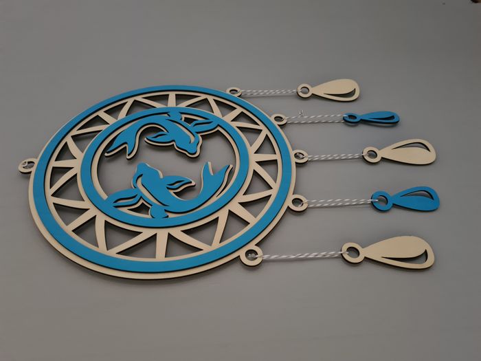 🌙 Attrape-rêves en bois – Signe du Poisson ♓ 🌙 - photo numéro 3