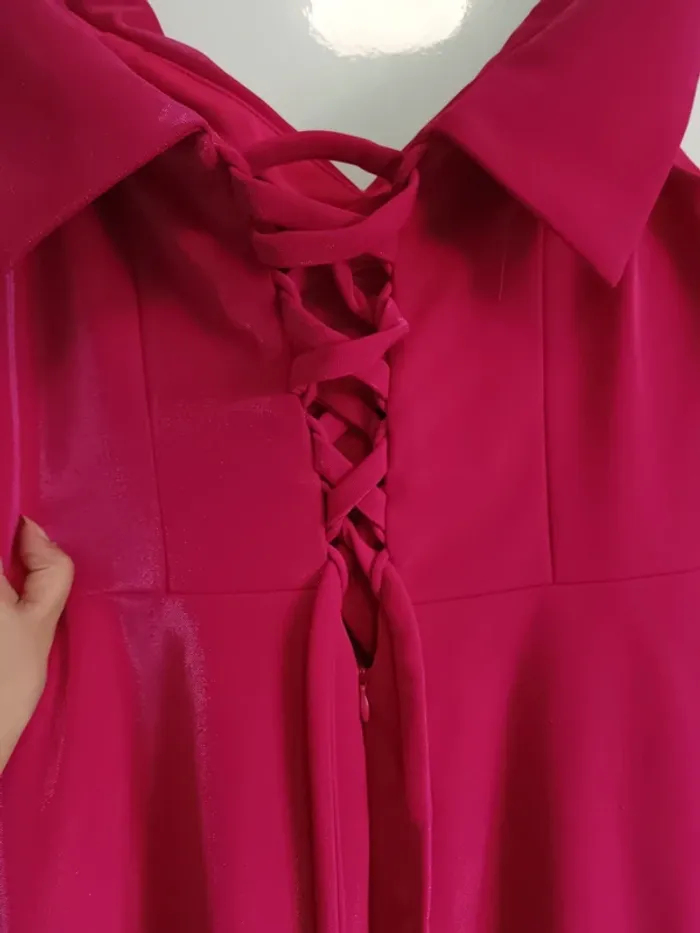Robe longue de soirée rose Taille M - photo numéro 8