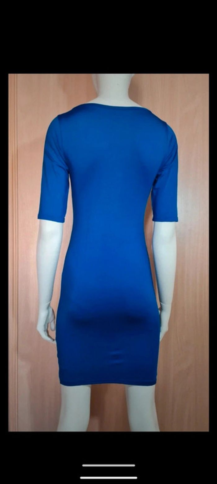Robe moulante bleu fermeture éclair - photo numéro 4