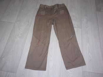 Pantacourt JAC JAC marron clair décos roses S TBE