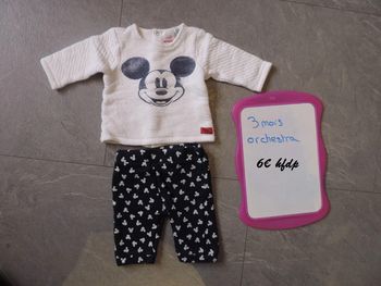 ensemble orchestra mickey taille 3 mois