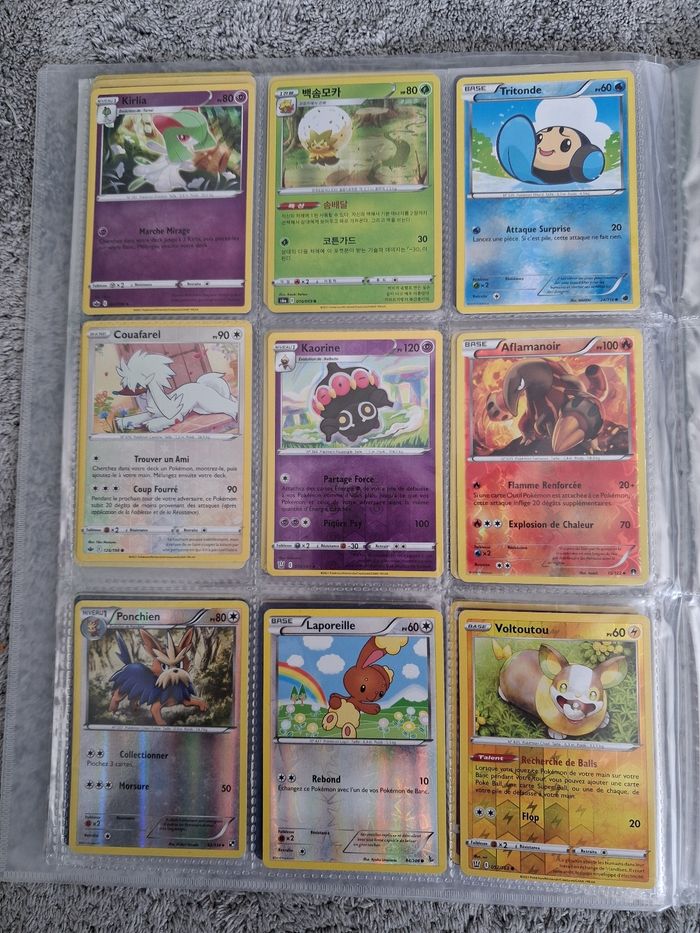 Lot de carte pokemon reverse Kirlia Blancoton Aflamoir Tritonde Couafarel