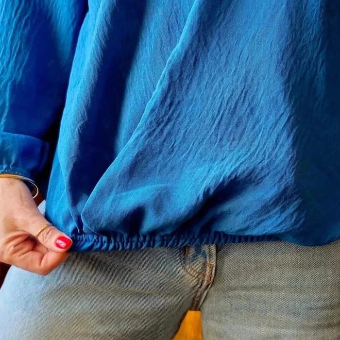 Blouse fluide vintage Made in France bleu - photo numéro 5