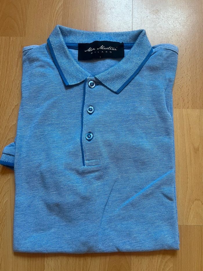 Polo homme bleu manches courtes taille L