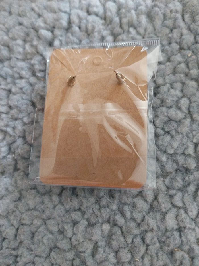 Boucle d'oreille pompom pere noel - photo numéro 2