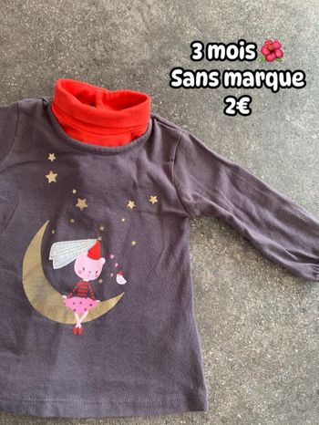 T-shirt 🌺 3 mois 🌺 Sans marque
