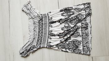 Vêtement femme top haut tunique noire et blanche Yessica taille S