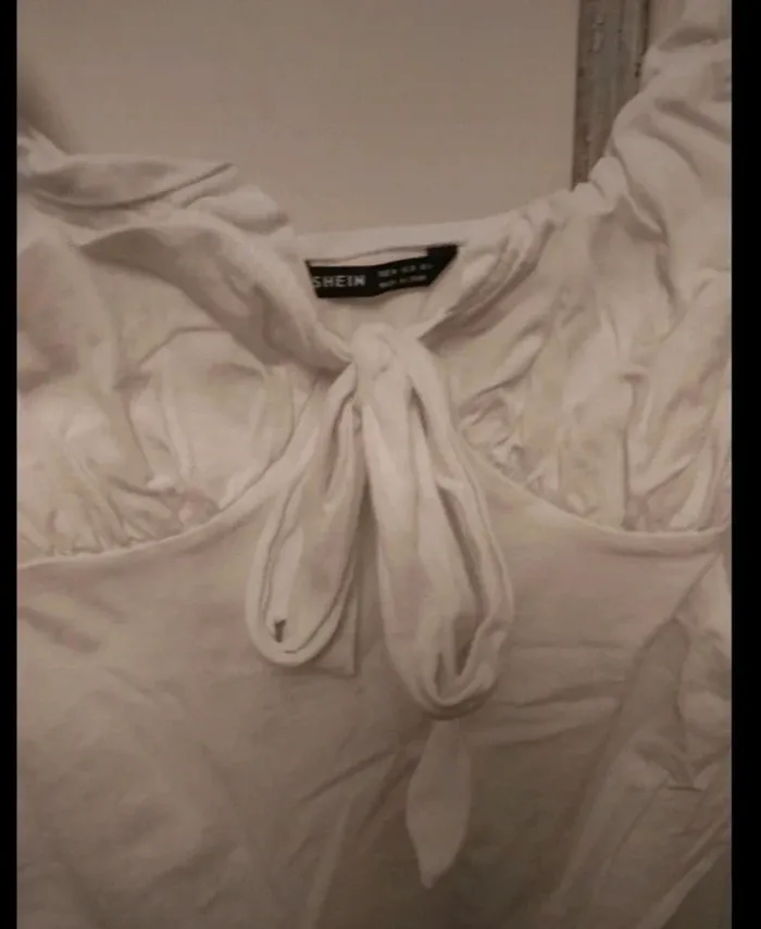 Jolie body blanc noeud femme taille 38 neuf - photo numéro 3