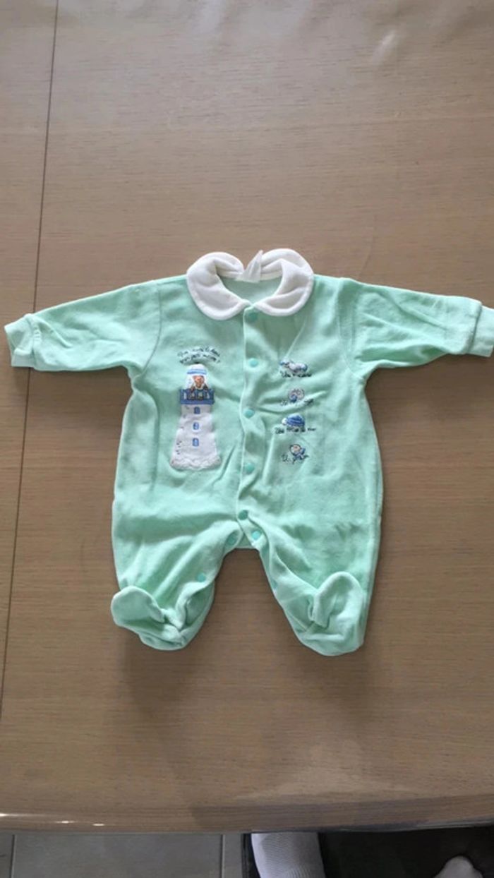 Grenouillère garçon menthe