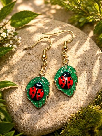 Boucles d’oreilles coccinelle doré 
