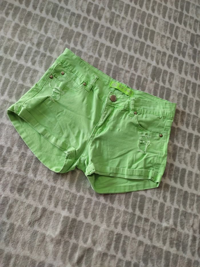 Short jeans court vert fluo ad'oro taille M 38 - photo numéro 1
