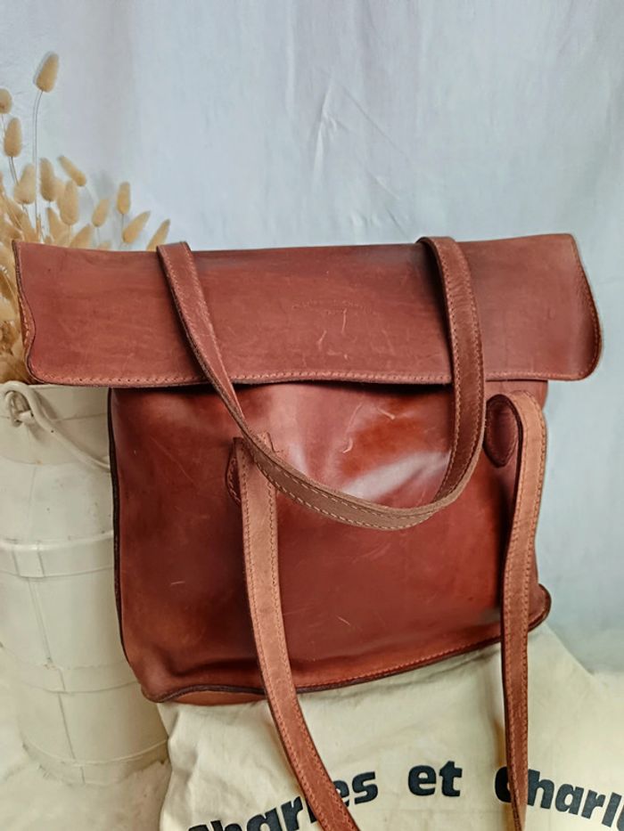 Cabas a Rabat cuir taurillon | Charles et Charlus - photo numéro 2