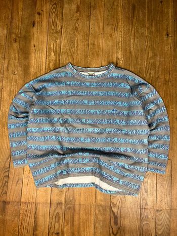 Sweat crewneck / pull vintage 80’s 90’s Quiksilver imprimé brodé multicolore L 100% coton