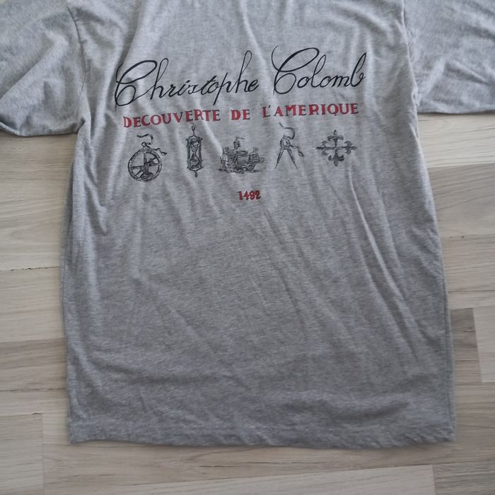 T-shirt homme gris imprimé vintage à manches longues taille L - photo numéro 5